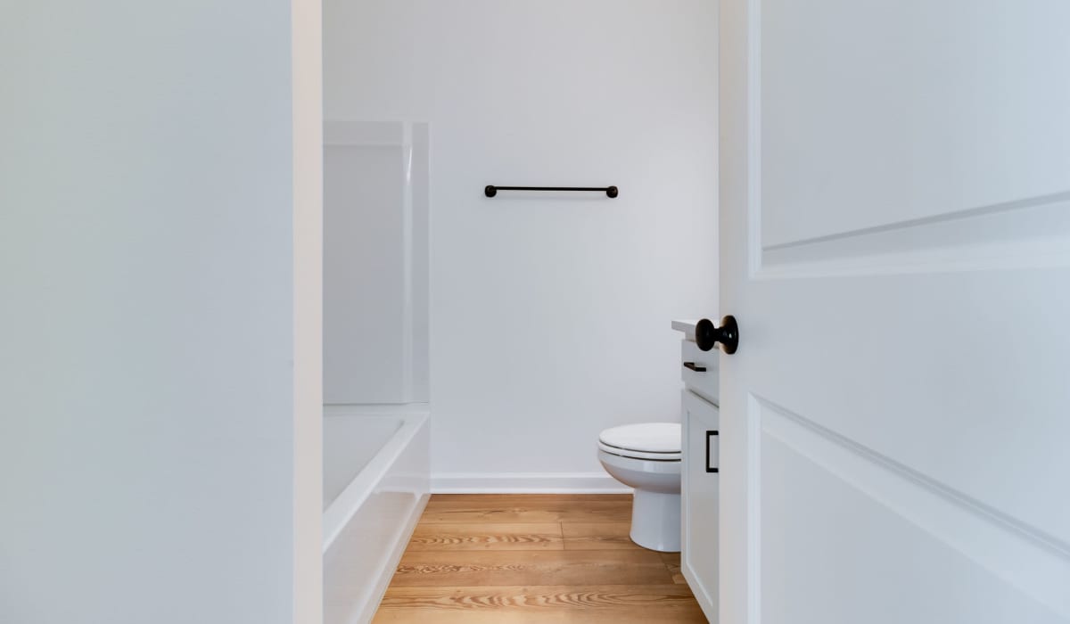 Bathroom in a model home at Cottages at Sugar Mill Pond in Youngsville, Louisiana