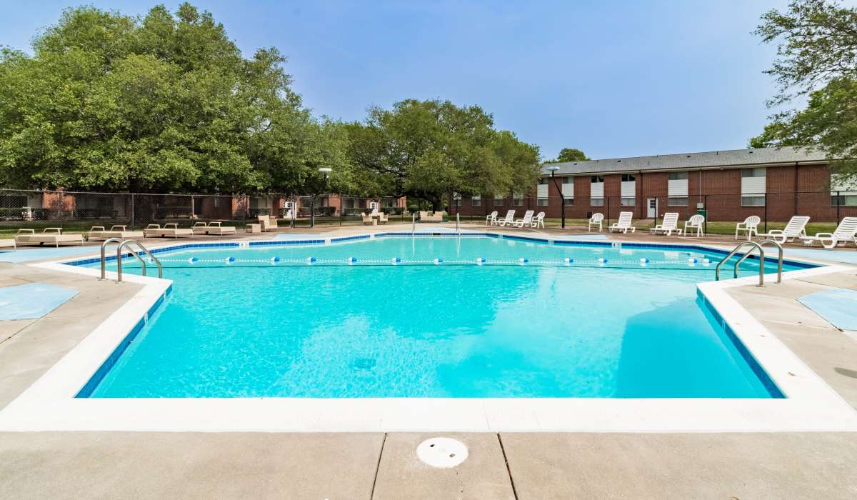 Pool outside at Country Club Apartments in Hampton, Virginia