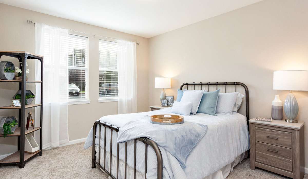 Bedroom with large window  at Arch Street in Madison, Alabama