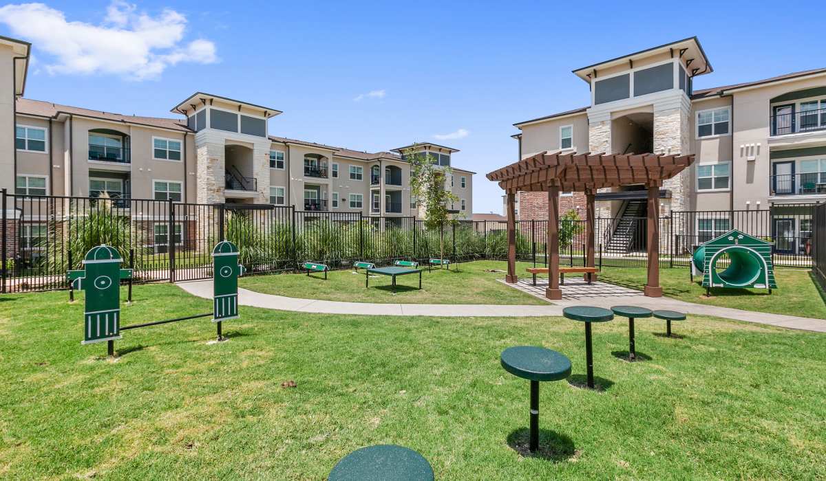 Dog park at Sadler House in San Marcos, Texas, 