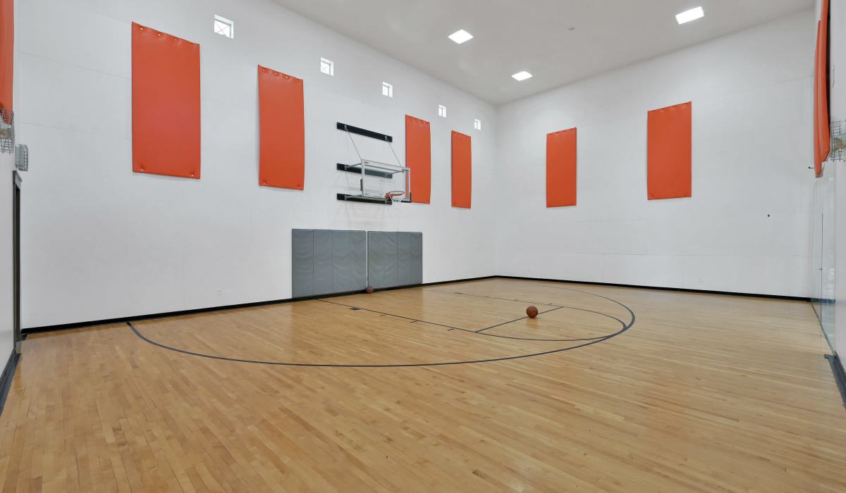 Basketball court at Whispering Pines Ranch in The Woodlands, Texas
