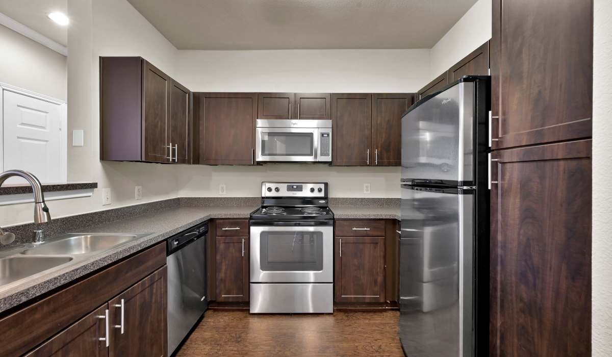 Modern kitchen at Whispering Pines Ranch in The Woodlands, Texas