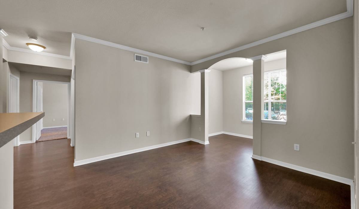 Spacious living room at Whispering Pines Ranch in The Woodlands, Texas