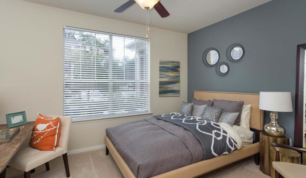 Comfy bedroom at Whispering Pines Ranch in The Woodlands, Texas