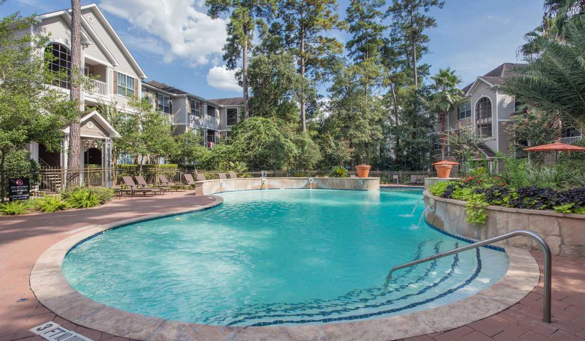 Swimming pool for the residents at Whispering Pines Ranch in The Woodlands, Texas