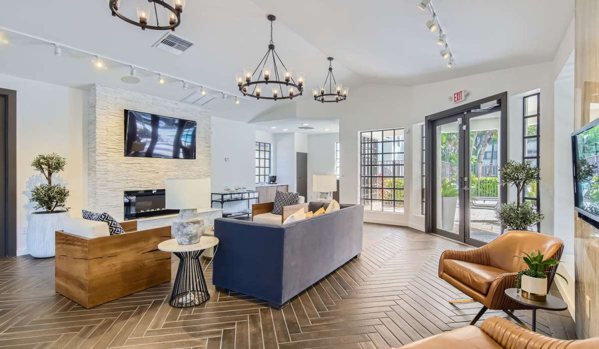 Modern décor in the clubhouse at Cascades at the Hammocks in Miami, Florida