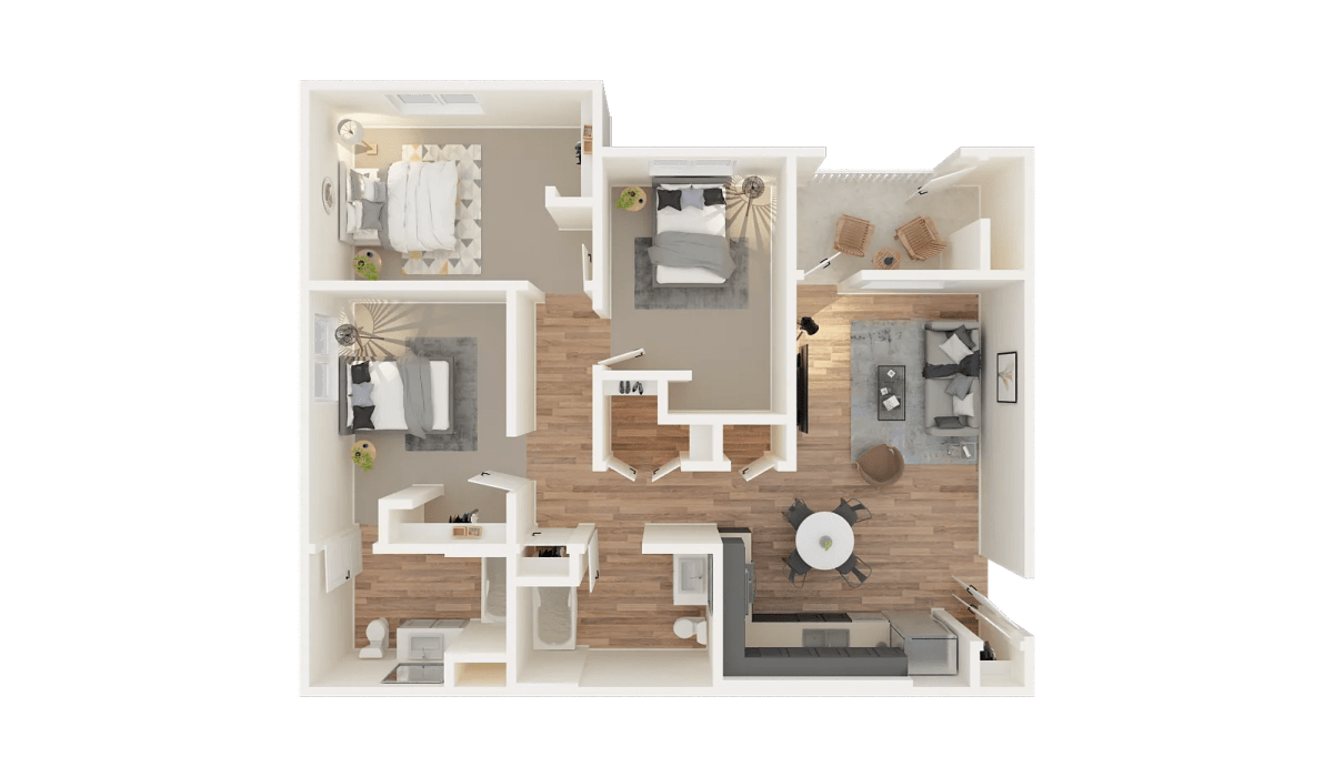 C1 floor plan at Antioch Family & Senior Apartments in Antioch, California