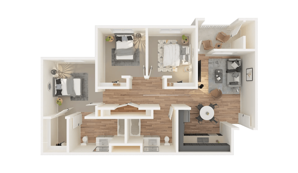 C2 floor plan at Antioch Family & Senior Apartments in Antioch, California