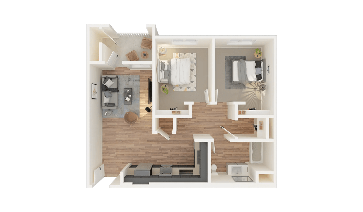 B1 Floor plan at Antioch Family & Senior Apartments in Antioch, California