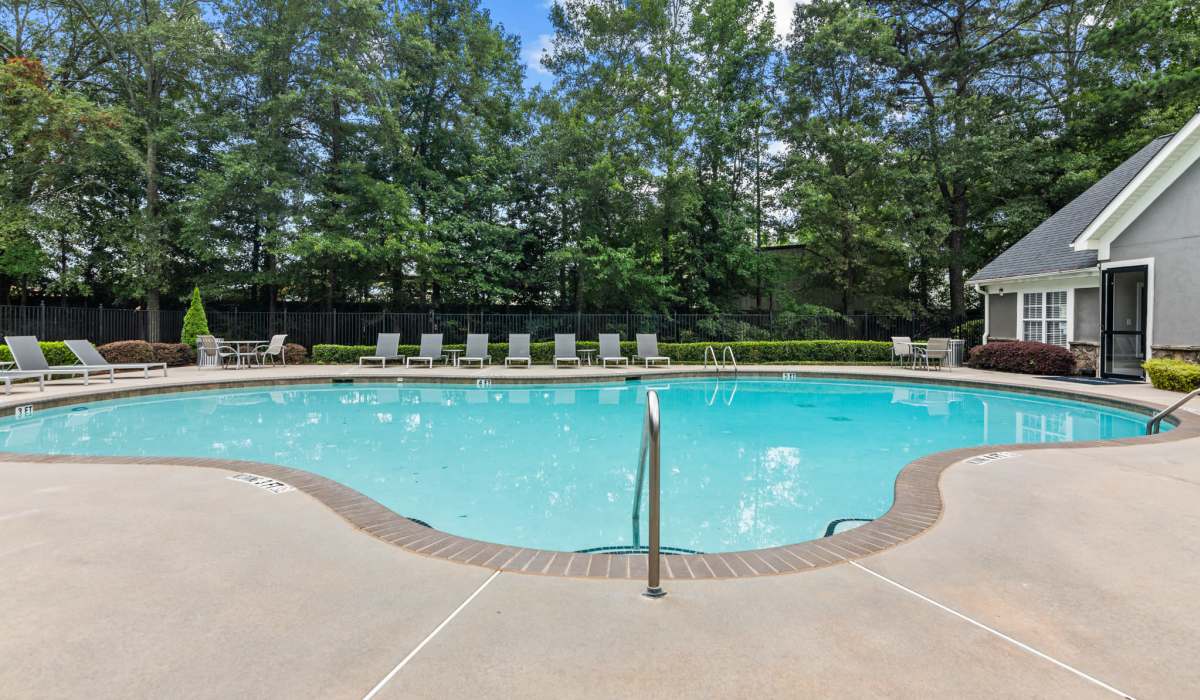 Sparkling pool area at The Grove on Southlake in Morrow, Georgia