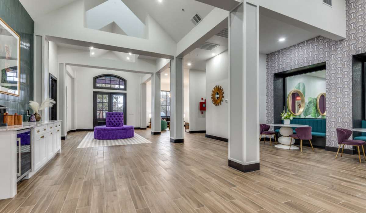 Clubhouse lobby at Devi at Valley Ranch in Irving, Texas