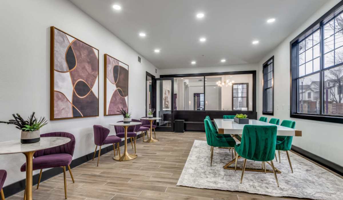 Clubhouse seating at Devi at Valley Ranch in Irving, Texas