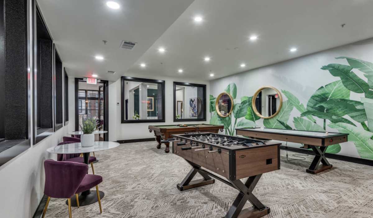 Clubhouse with foosball at Devi at Valley Ranch in Irving, Texas