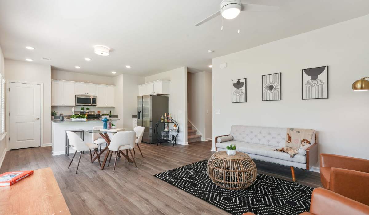 View of the living room with a comfortable couch at Reve Park Ridge in Little River, South Carolina