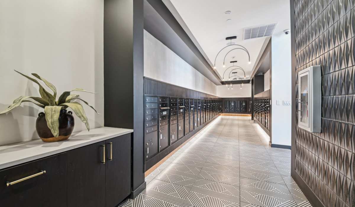 Mail room at Aster in Long Beach, California
