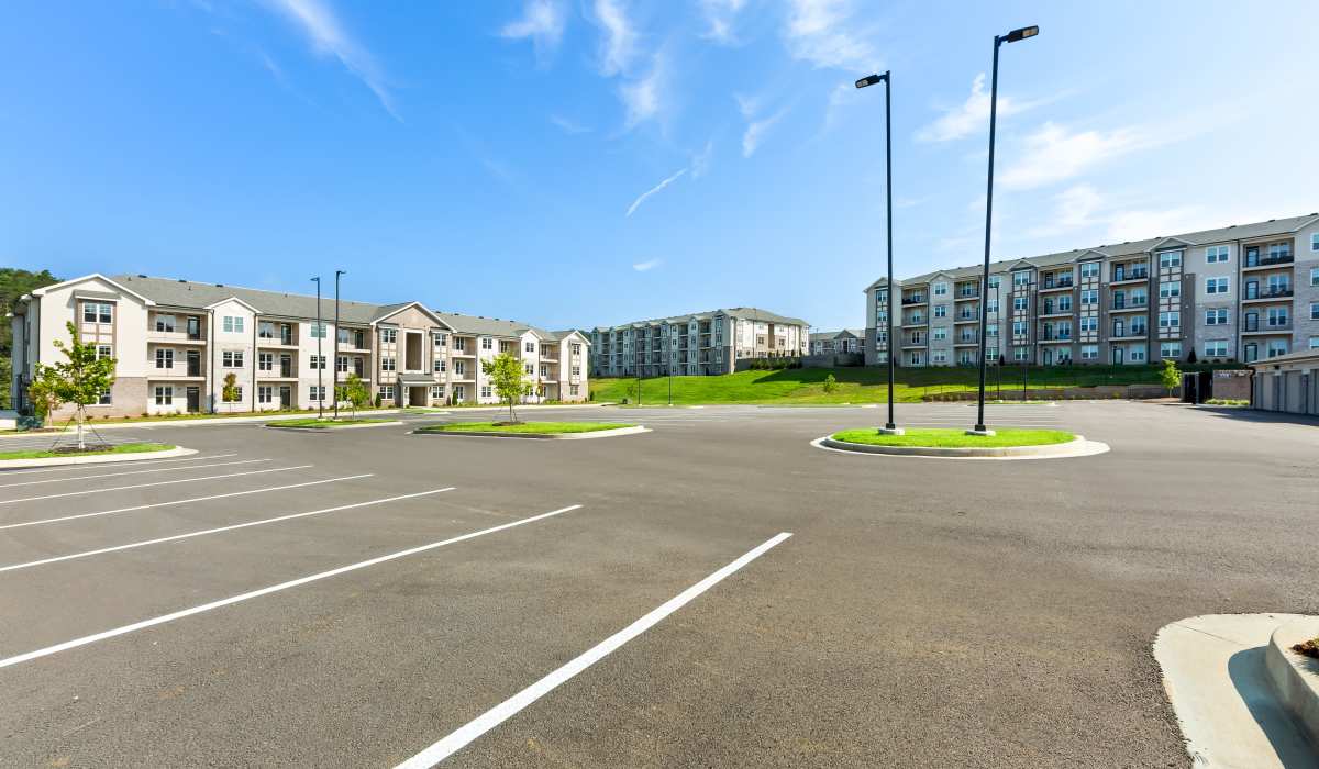 Empty parking lot at Elevate at Topside in Louisville, Tennessee