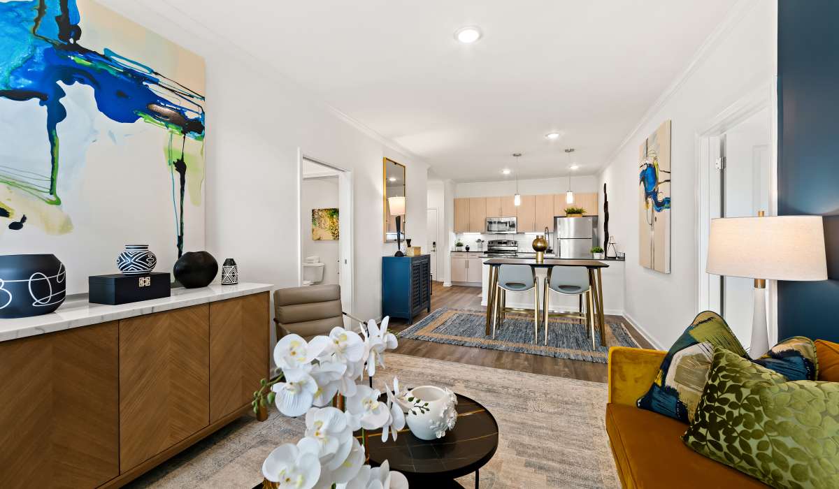 View of kitchen from Spacious living room at Elevate at Topside in Louisville, Tennessee