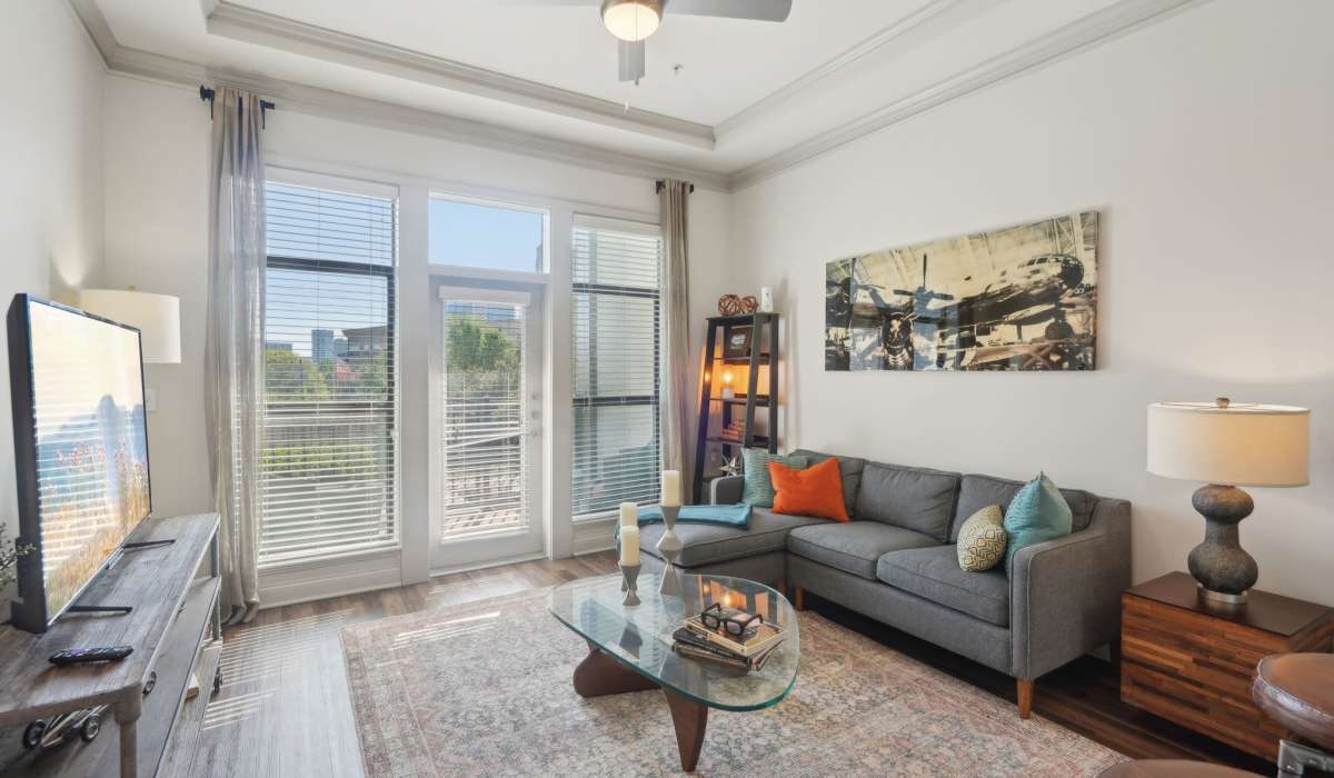 Living room at Mark at West Midtown in Atlanta, Georgia