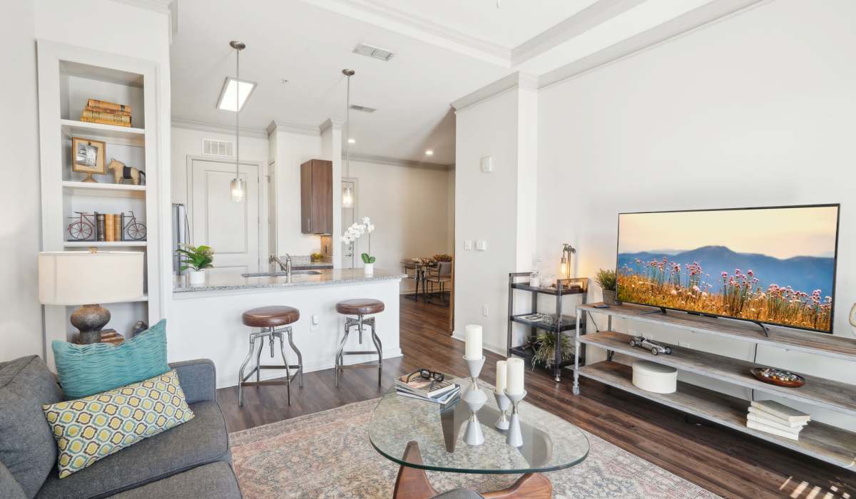 Living room at Mark at West Midtown in Atlanta, Georgia