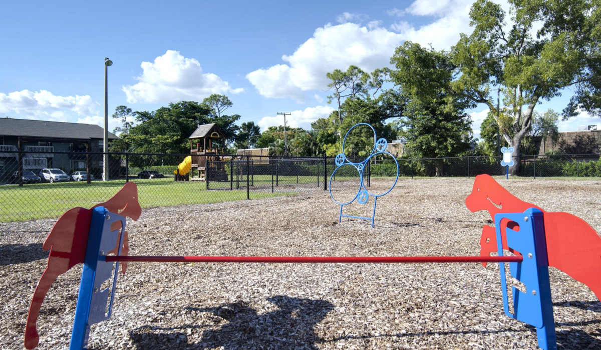 Equipment at the playground at Fountains at Forestwood in Fort Myers, Florida