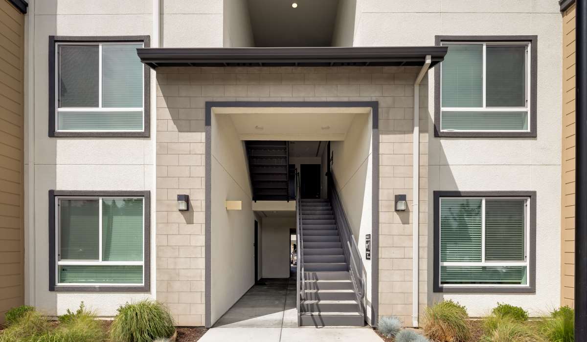 Building exterior at Village at First in Gilroy, California