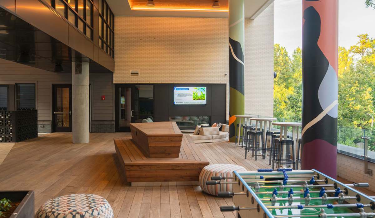 Fussball table in clubhouse at Channel House in Raleigh, North Carolina