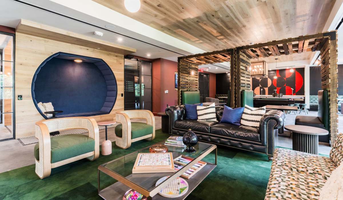 Clubhouse with lounge area at Channel House in Raleigh, North Carolina