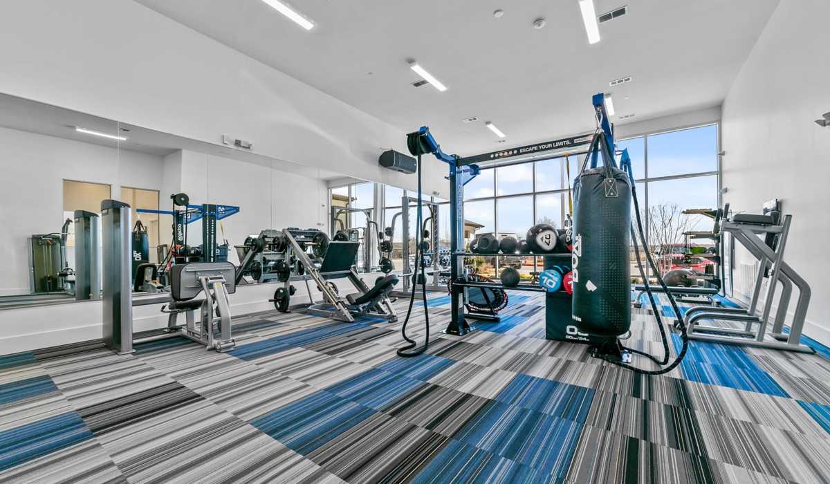 Fitness center at The Luxe Of Mckinney in Mckinney, Texas