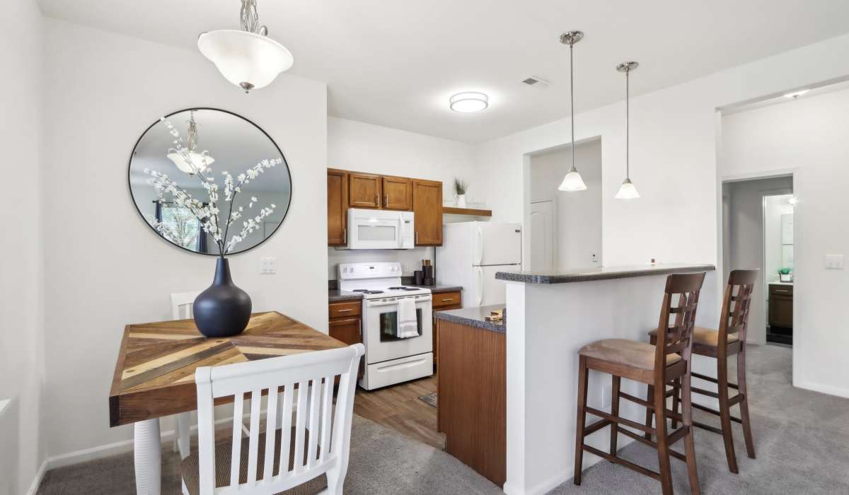 Kitchen with a white countertop at Bluestone in Greenfield,Indiana