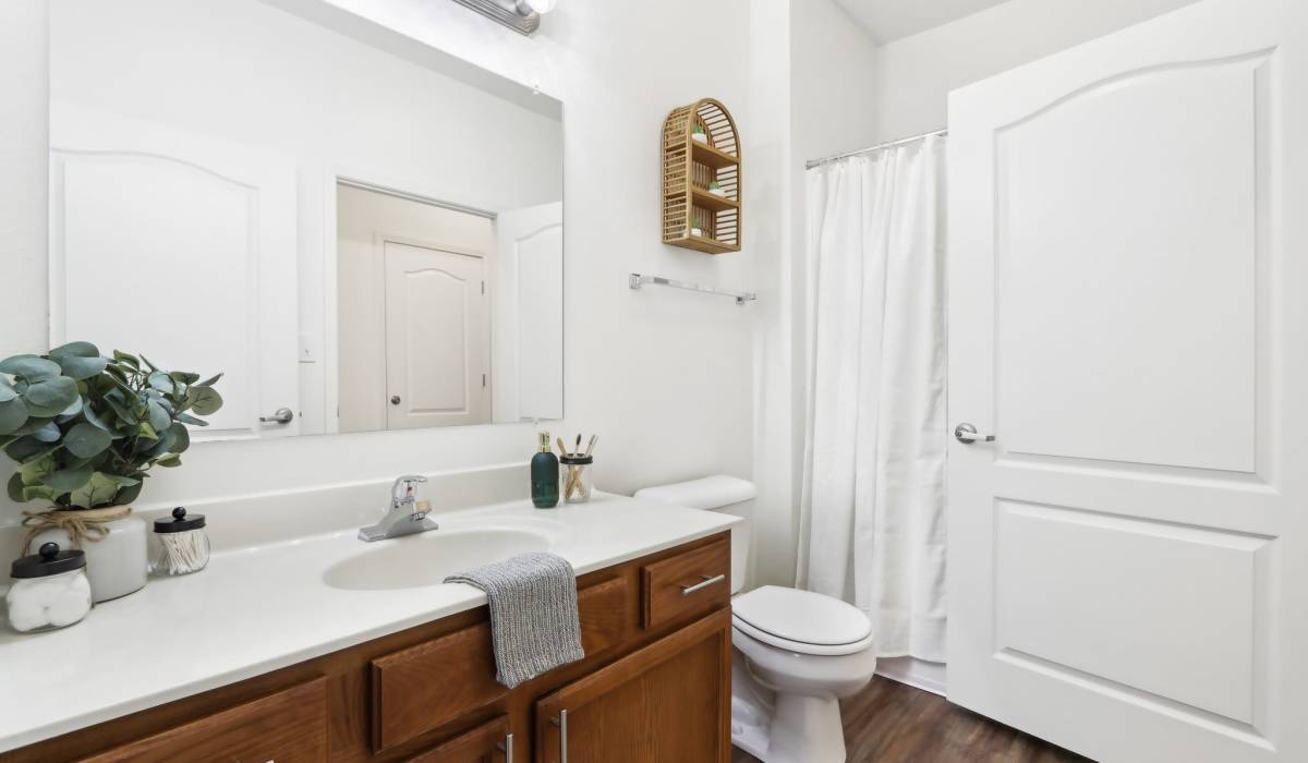 Bathroom with bright interiors at Bluestone in Greenfield,Indiana