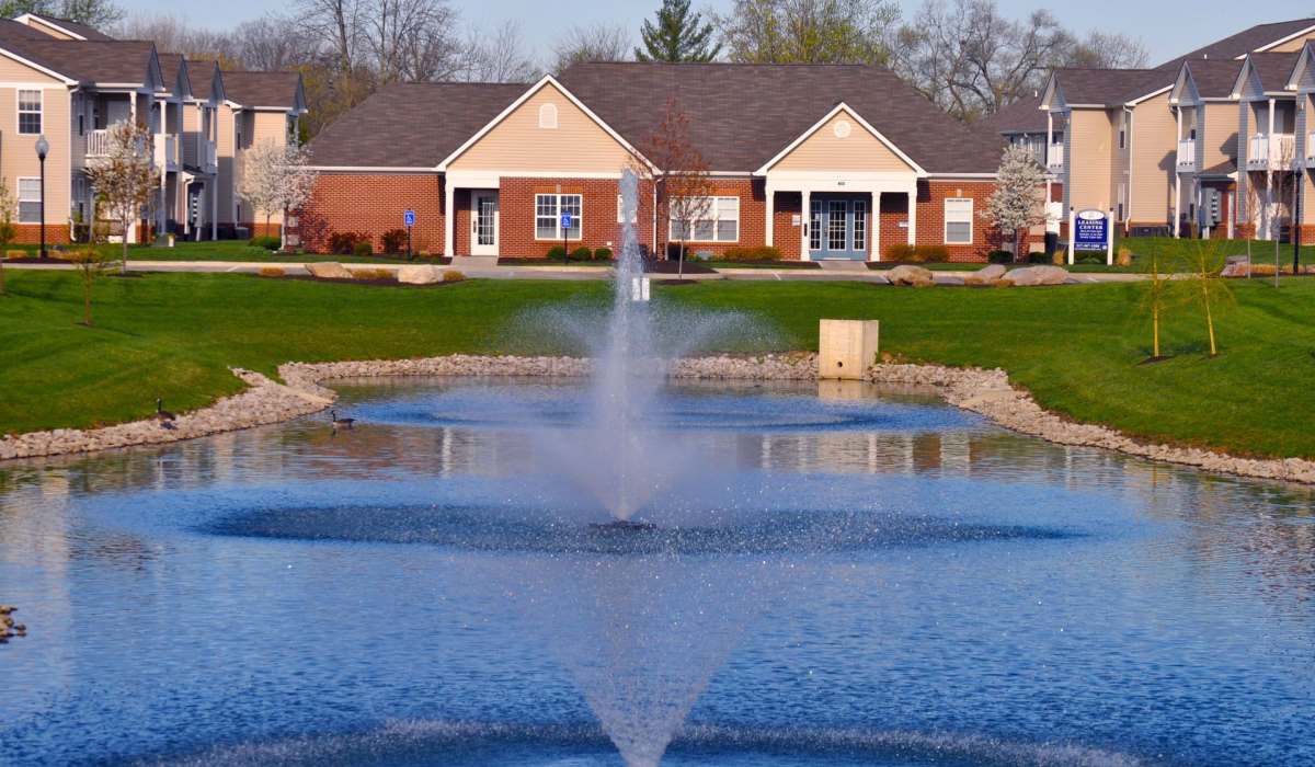 Beautiful water structure at Bluestone in Greenfield,Indiana