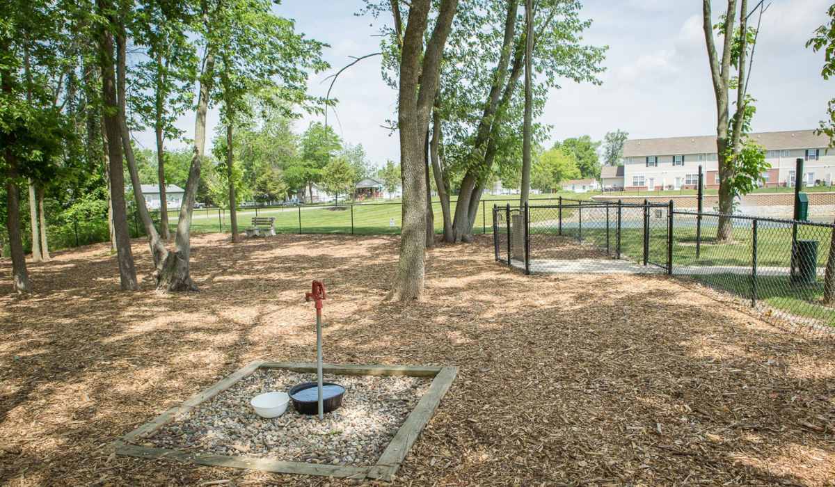 Dog park at Bluestone in Greenfield,Indiana