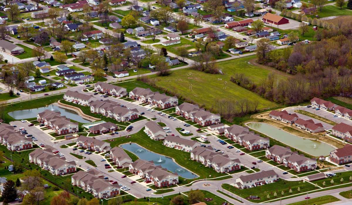 Aerial shot of the property at Bluestone in Greenfield,Indiana