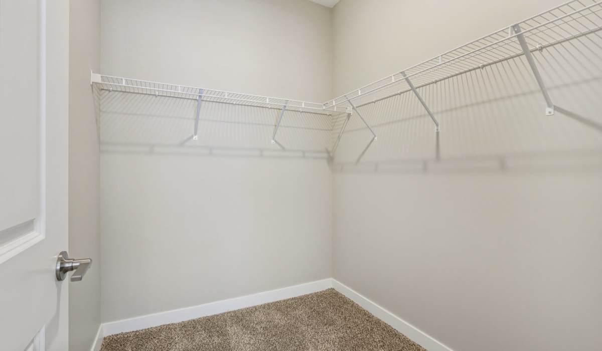 Walk-in closet at Founders Pointe Apartments in Franklin, Indiana