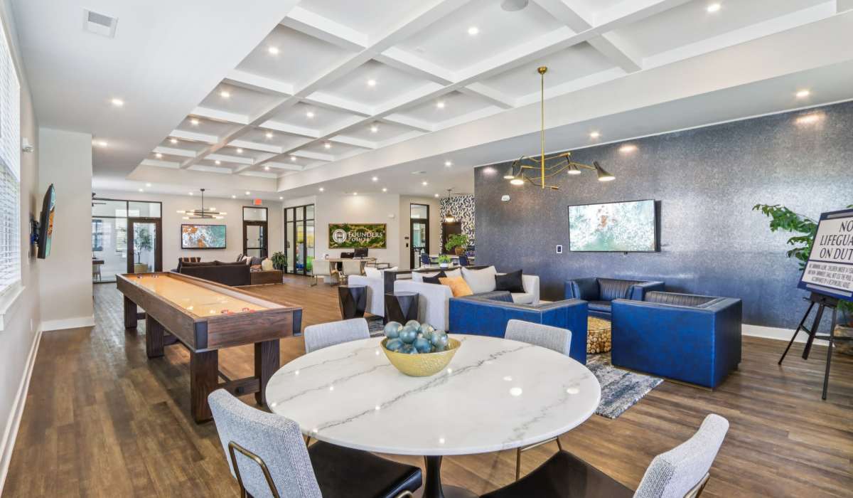 Spacious clubhouse at Founders Pointe Apartments in Franklin, Indiana
