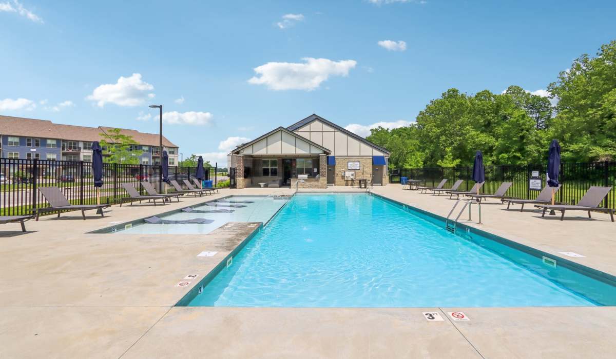 Swimming pool at Founders Pointe Apartments in Franklin, Indiana