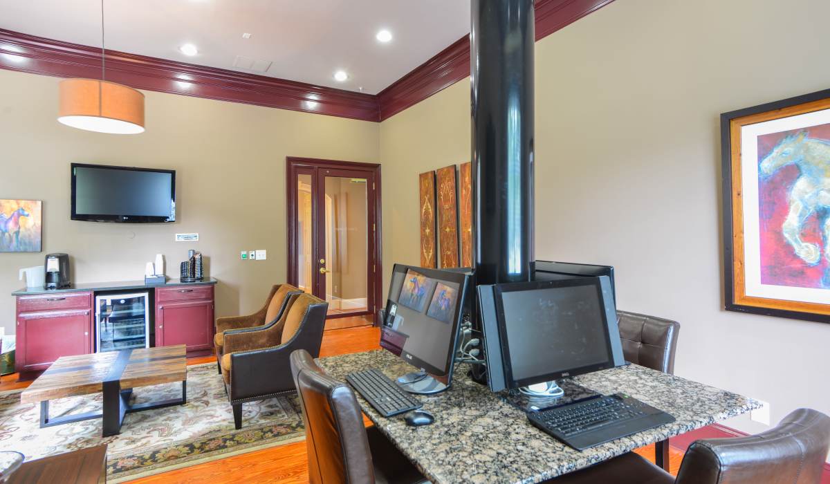 Clubhouse with premium interiors at Oaks at Sugarloaf in Lawrenceville,Georgia