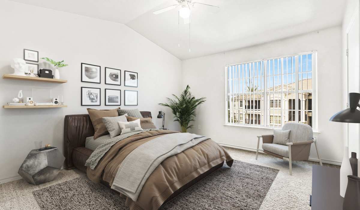Spacious bedroom at Tierra Antigua Apartments in Mesa, Arizona