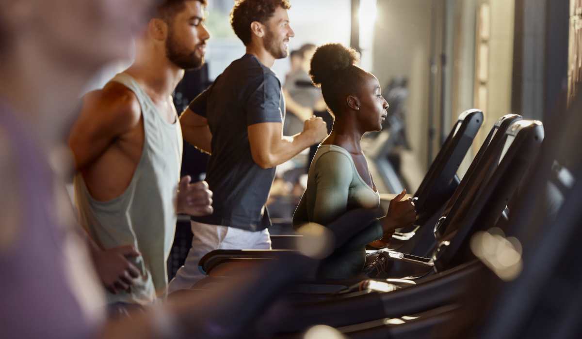 Residents running on treadmills at Venable Durham Apartments in Durham, North Carolina