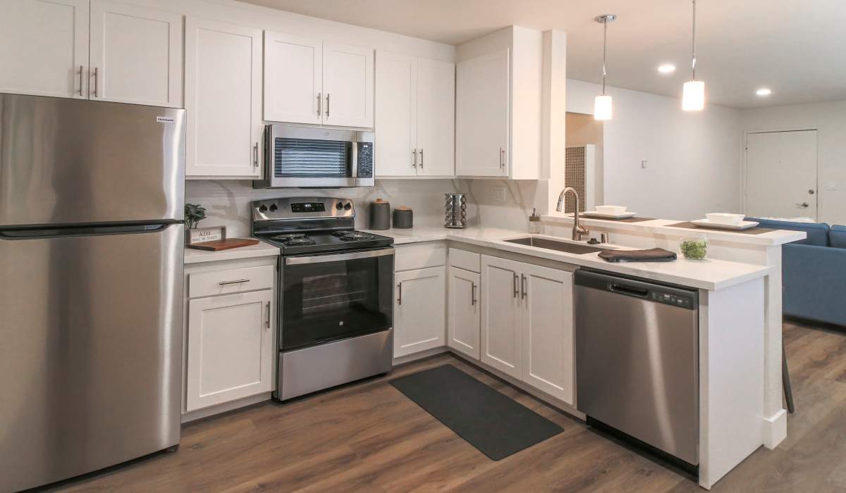 Kitchen and appliances at Aero Apartments in Davis, California
