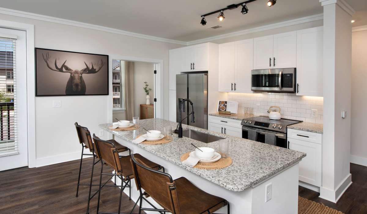 Kitchen with ceiling light  at Timberline View in Buford, Georgia