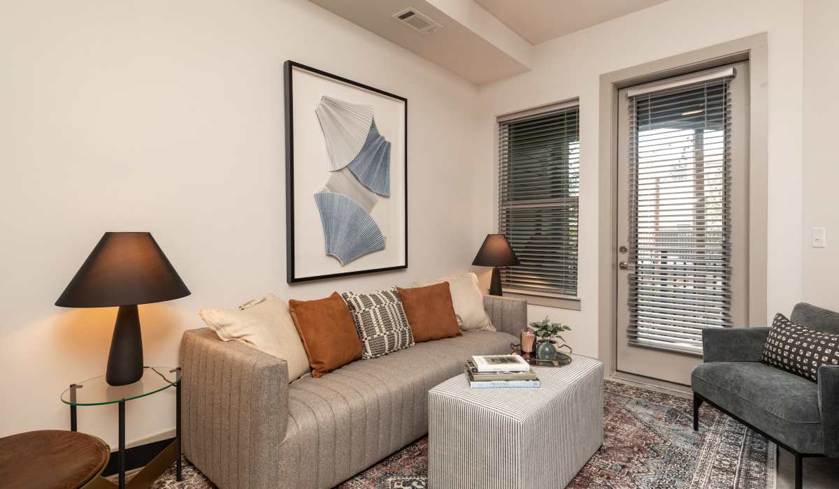 Living room at Venable Durham Apartments in Durham, North Carolina