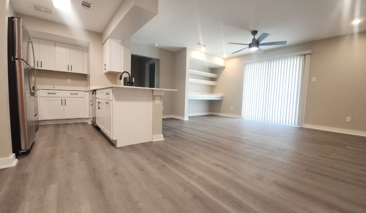 Open living room at Villa Nueva in San Antonio, Texas