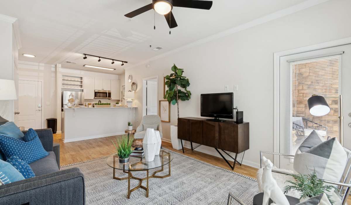 Spacious living room at Evergreen at Five Points in Valdosta, Georgia  