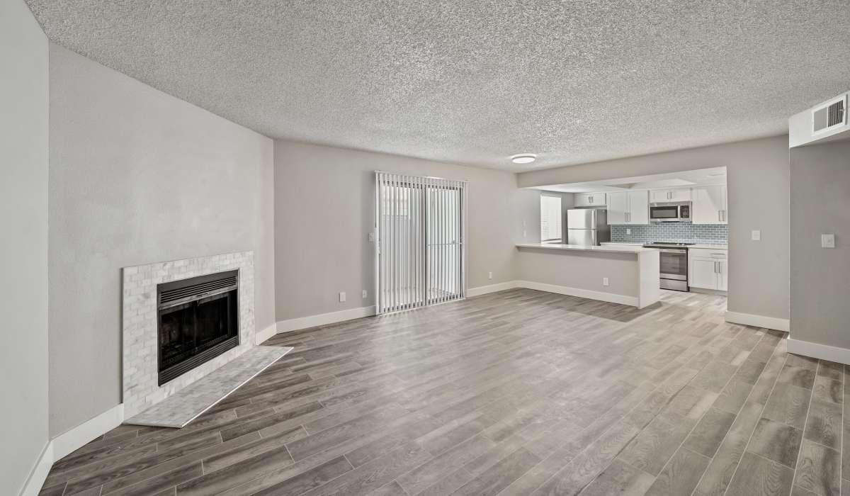 Fireplace in living room at Cyprus in Phoenix, Arizona
