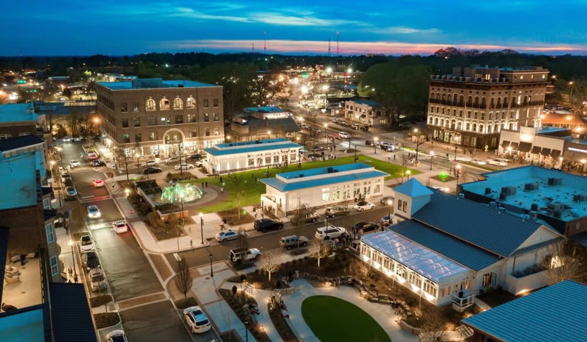 Spacious bedroom with large windows at The Reserve at Brookhaven in Brookhaven, Georgia