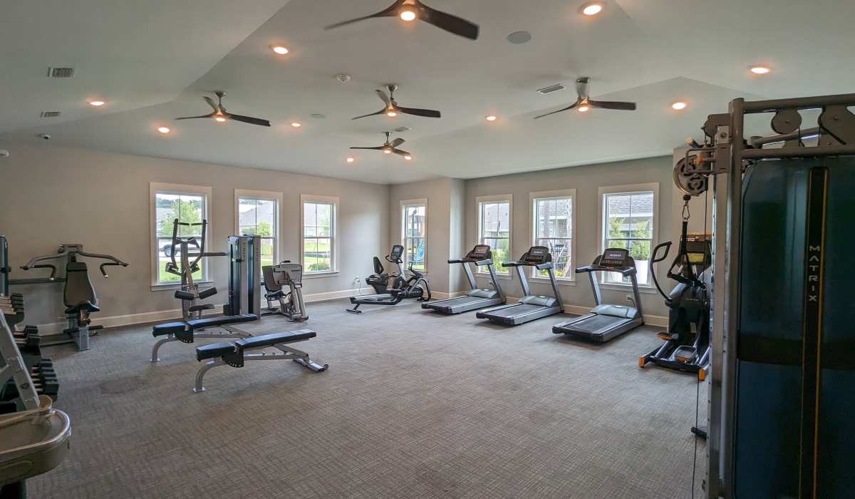Fitness center at Cottages of Schillinger Pointe in Mobile, Alabama