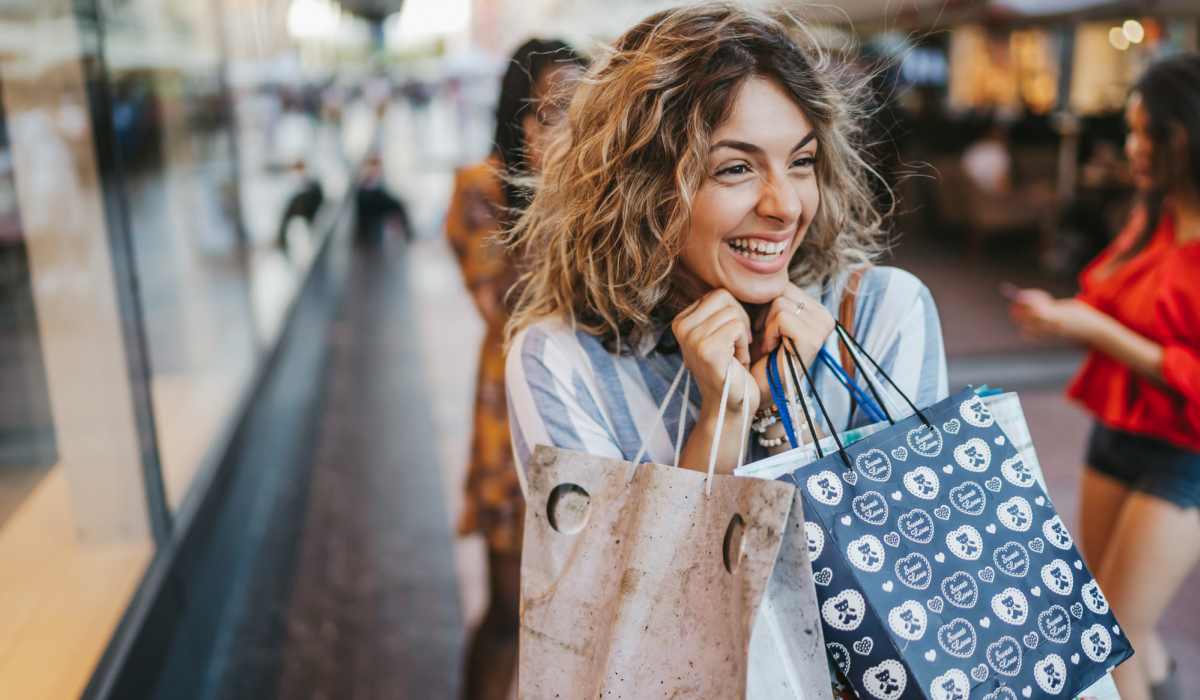Resident woman shopping near Landry Commons in Lafayette,Louisiana