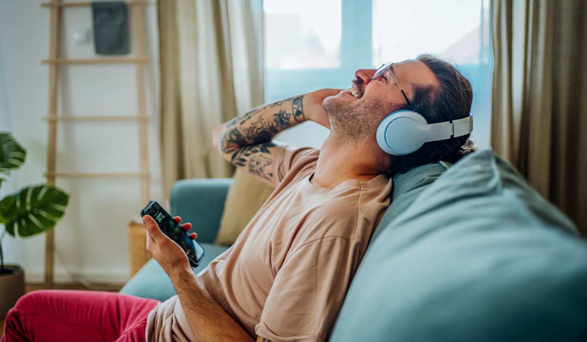 Man enjoying music at Cottages at Craft Farms in Gulf Shores,Alabama