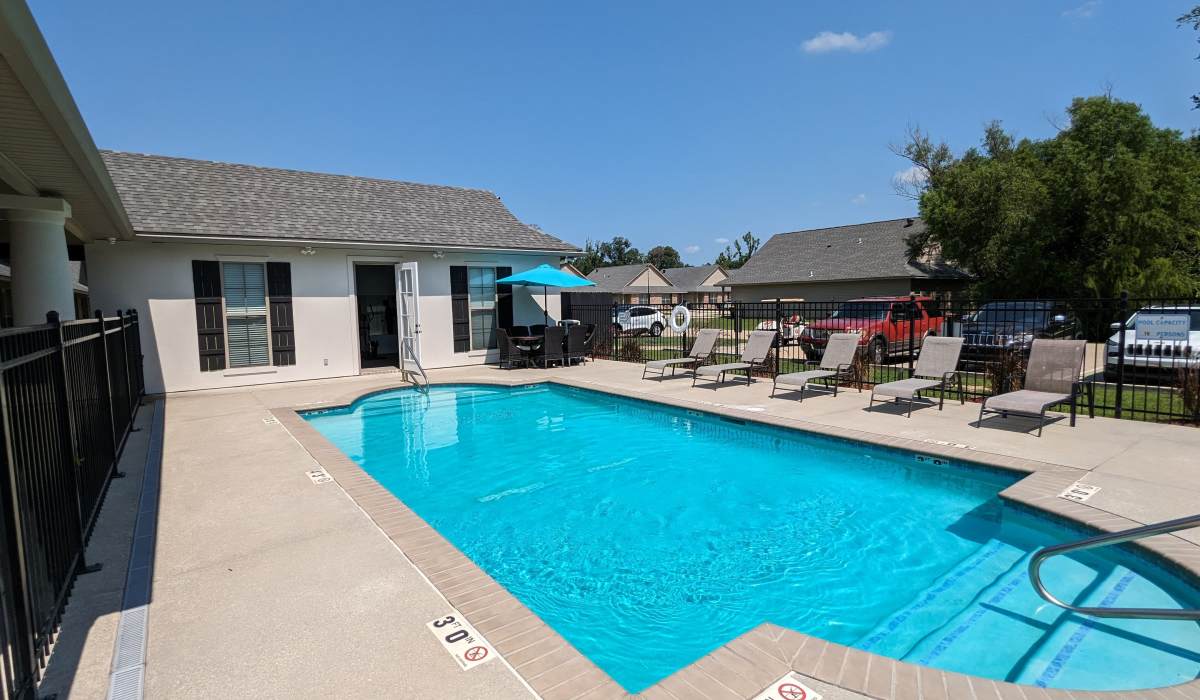Pool area at Tangi Lakes in Hammond, Louisiana